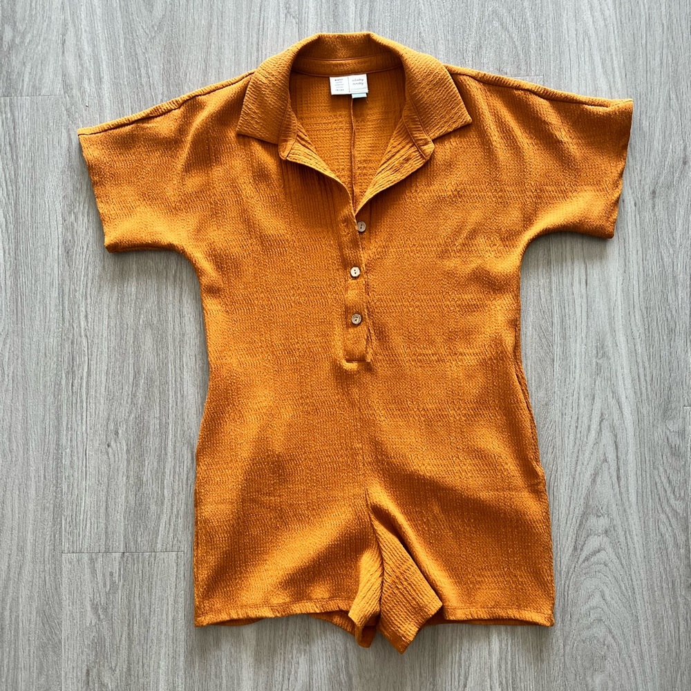 Anthropologie Orange Jumpsuit